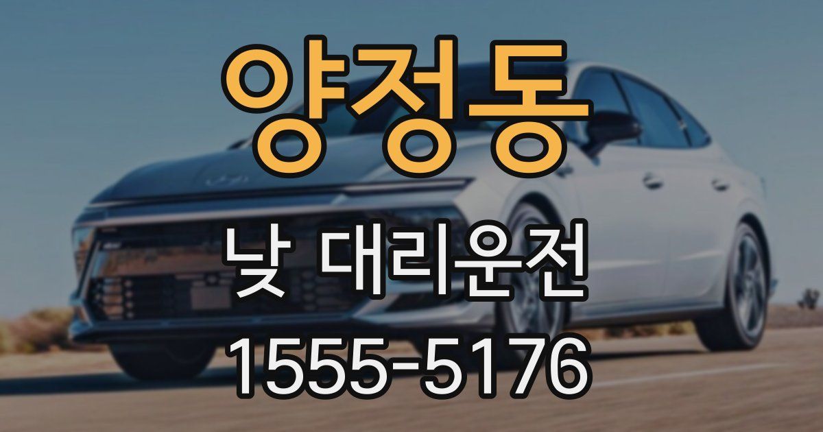 양정동 낮 대리운전