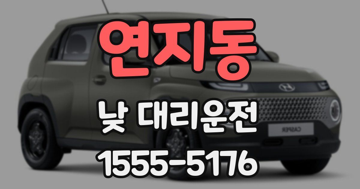 연지동 낮 대리운전