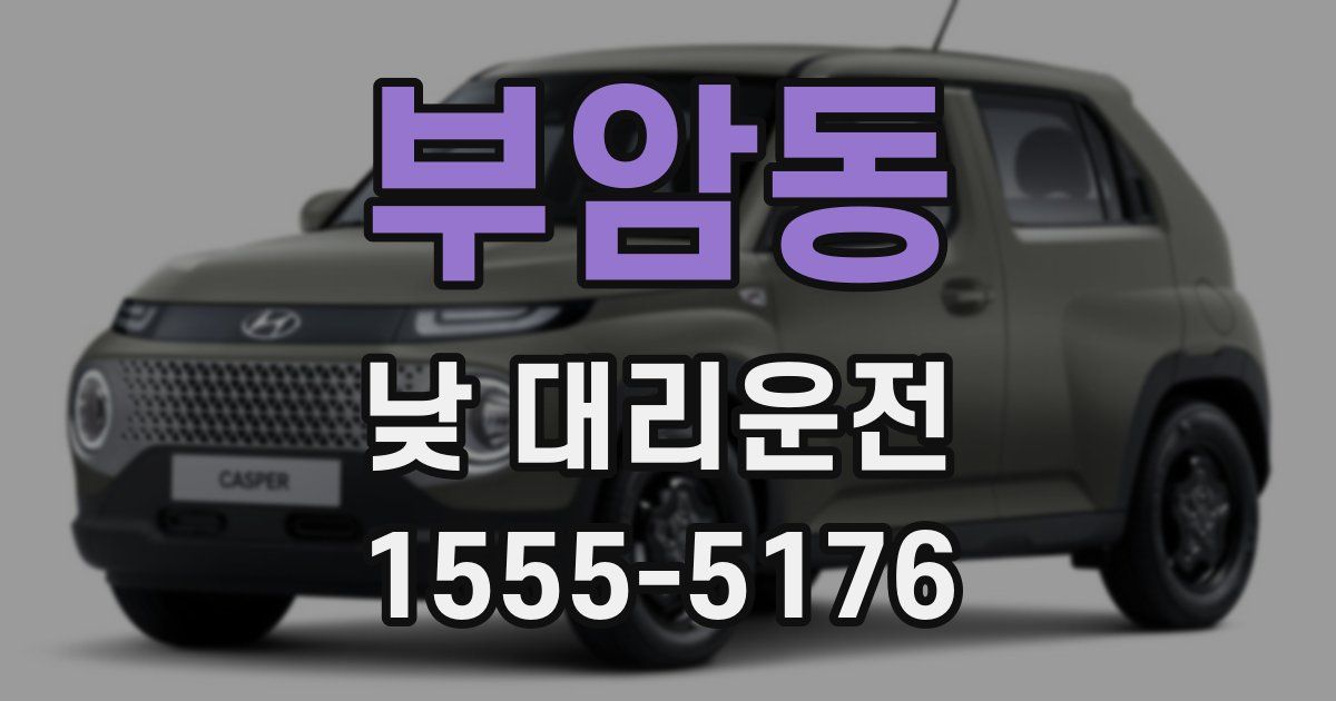 부암동 낮 대리운전