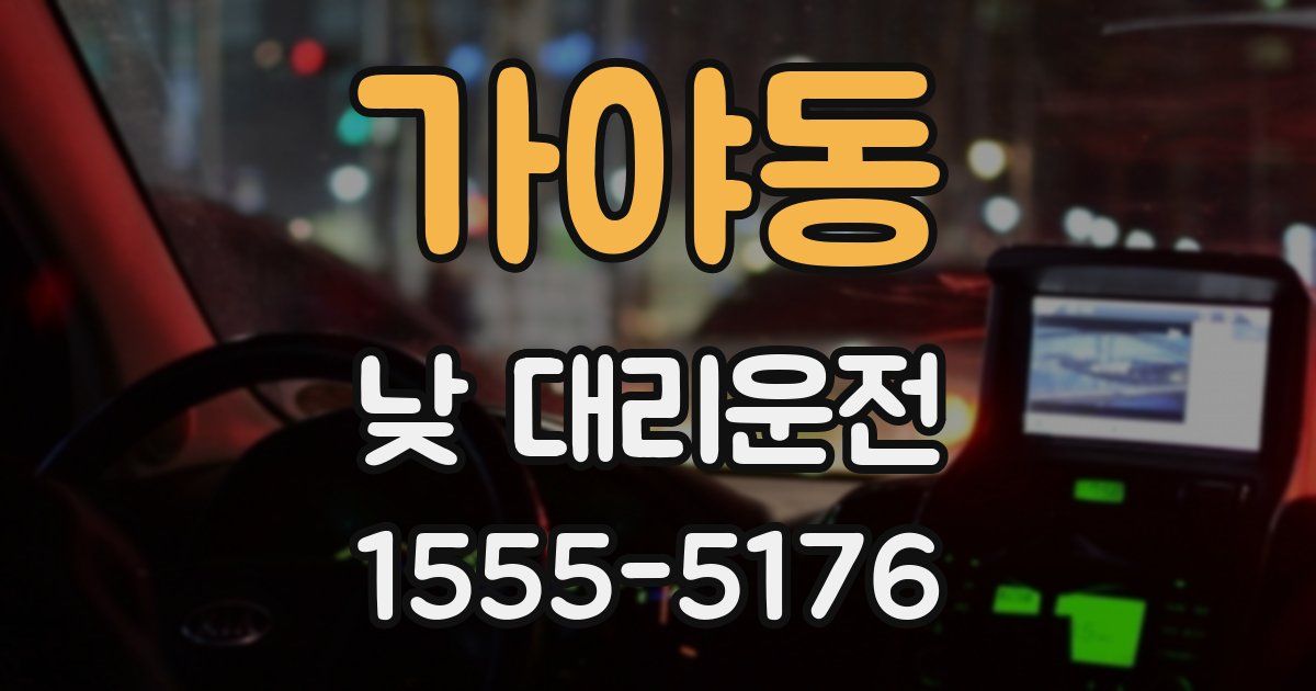 가야동 낮 대리운전