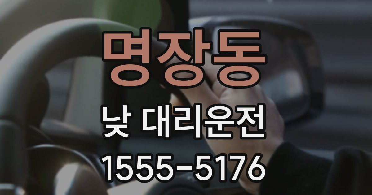 명장동 낮 대리운전