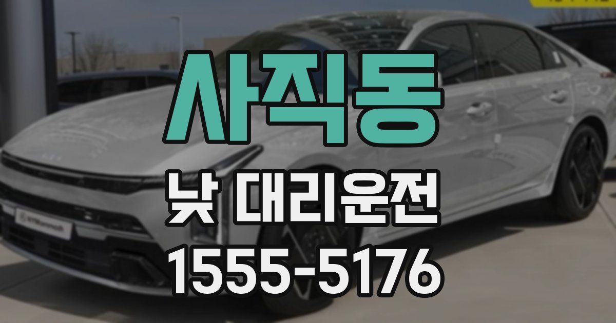 사직동 낮 대리운전
