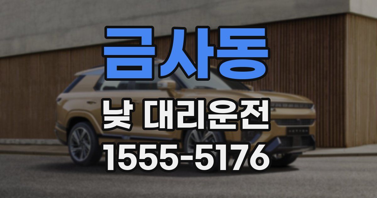 금사동 낮 대리운전