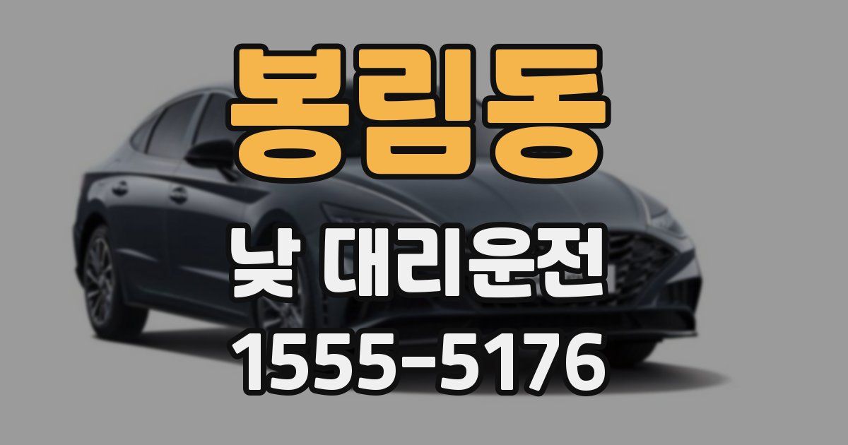 봉림동 낮 대리운전