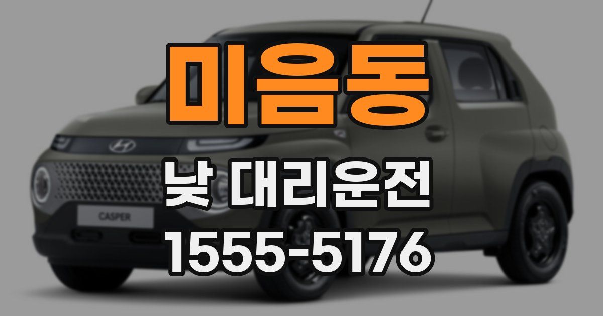 미음동 낮 대리운전