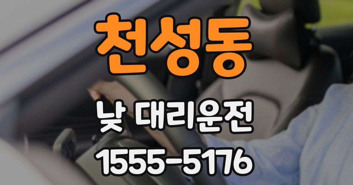 천성동 낮 대리운전