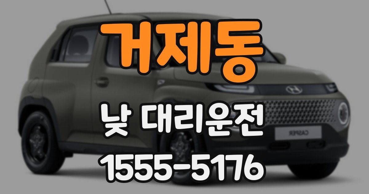 거제동 낮 대리운전