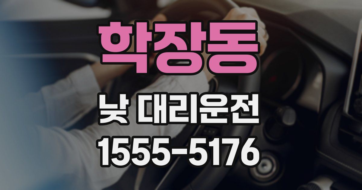 학장동 낮 대리운전