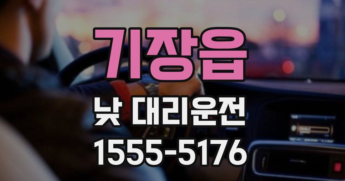 기장읍 낮 대리운전