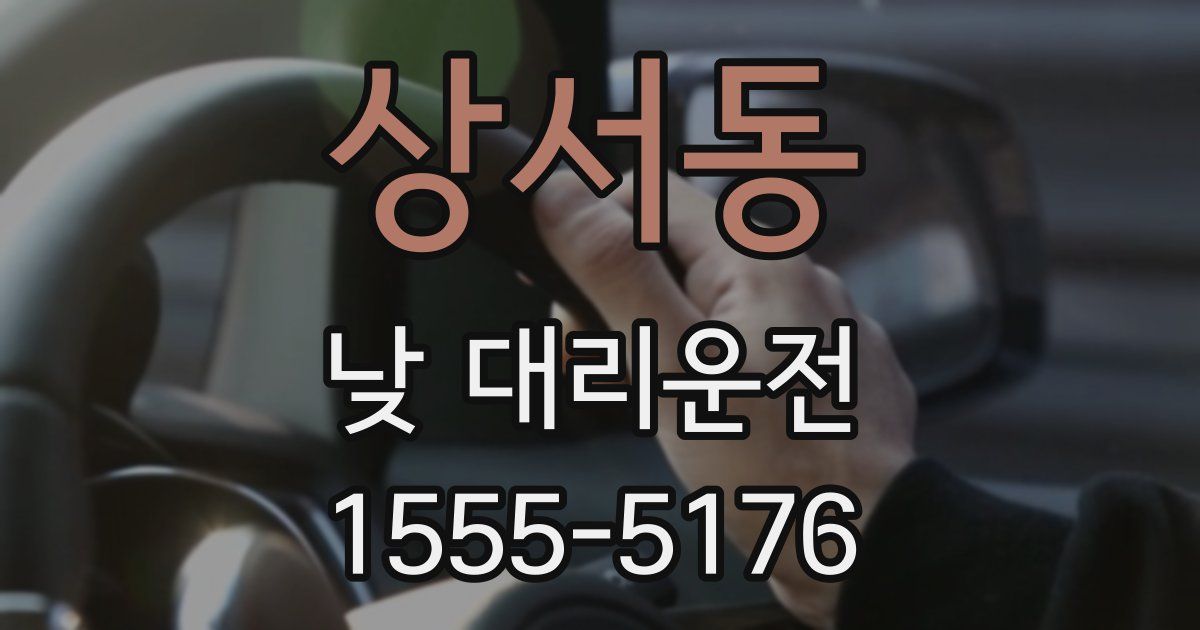 상서동 낮 대리운전