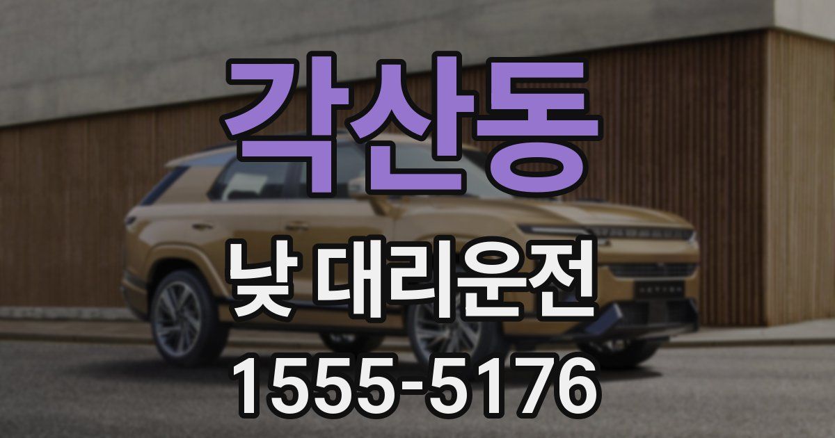 각산동 낮 대리운전
