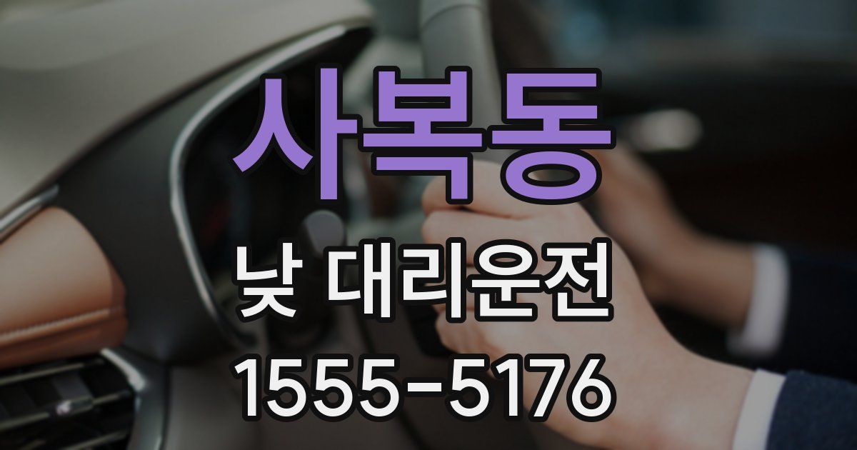 사복동 낮 대리운전
