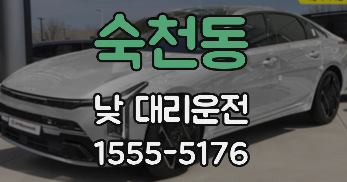 숙천동 낮 대리운전
