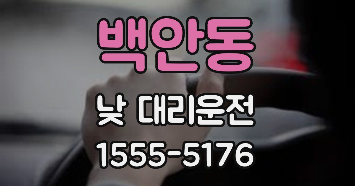 백안동 낮 대리운전
