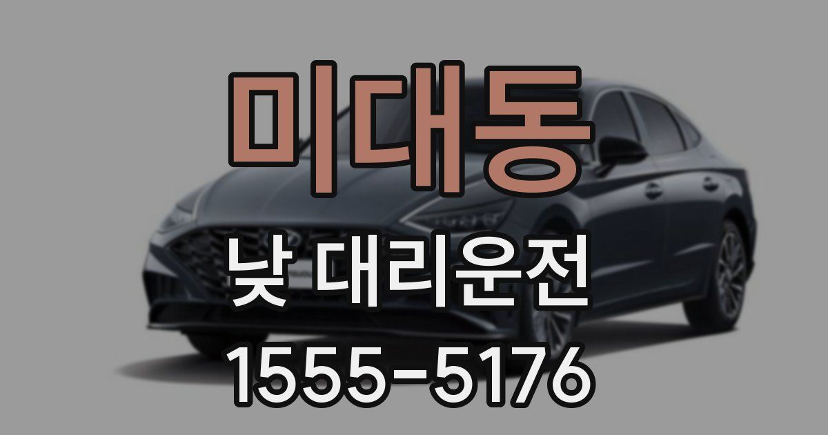 미대동 낮 대리운전