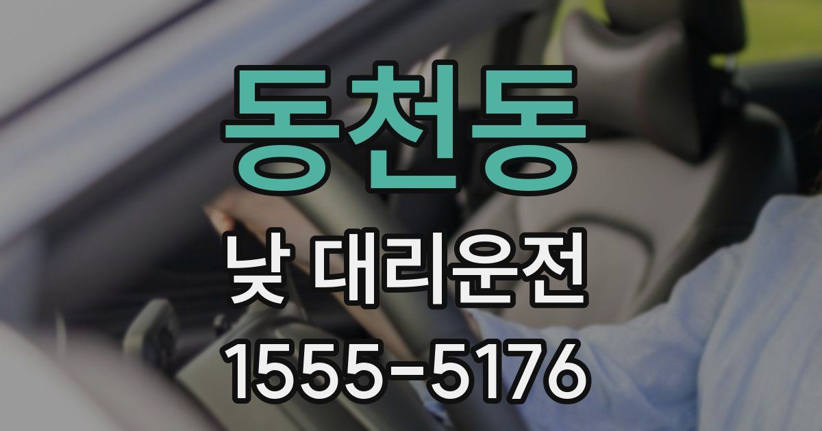 동천동 낮 대리운전