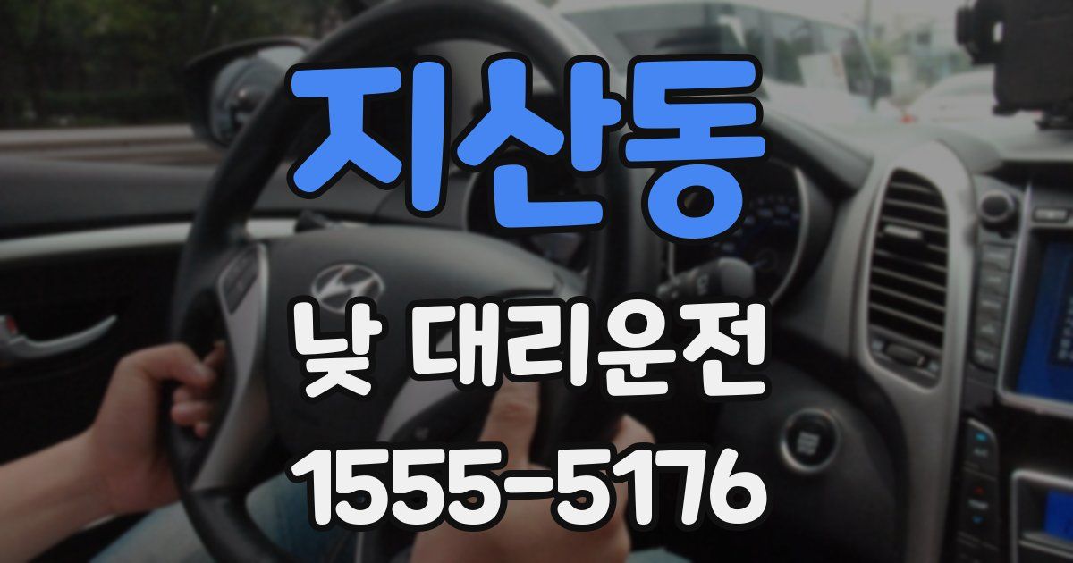 지산동 낮 대리운전