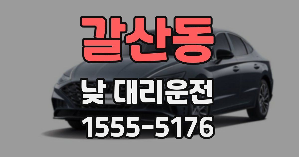 갈산동 낮 대리운전