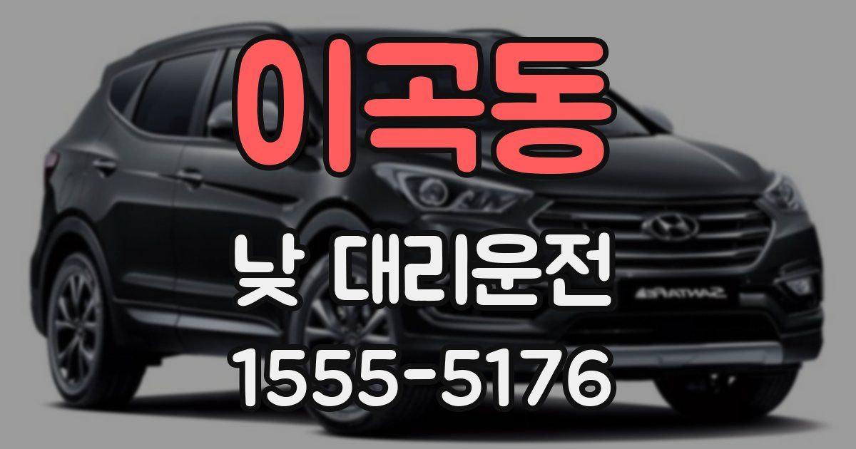 이곡동 낮 대리운전