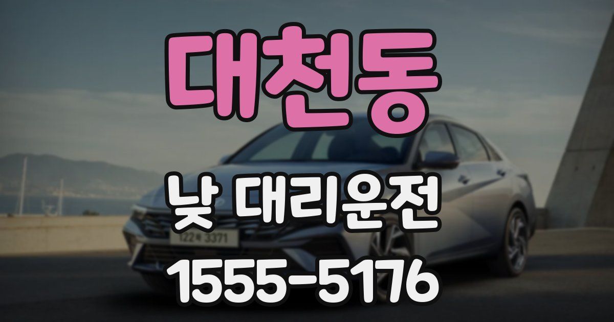 대천동 낮 대리운전