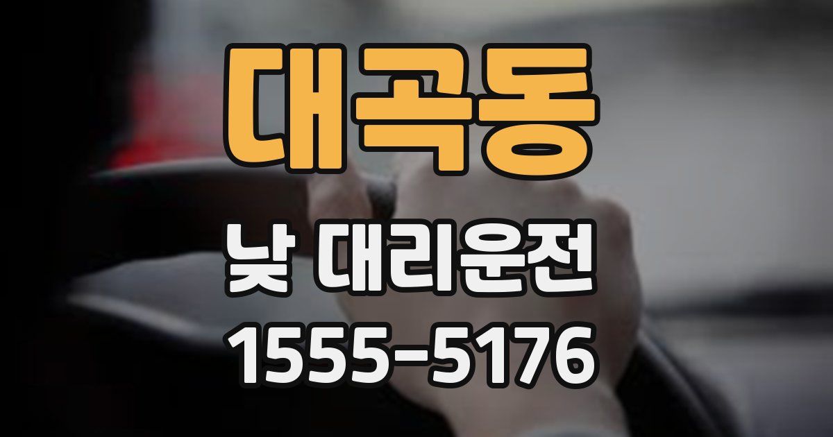 대곡동 낮 대리운전