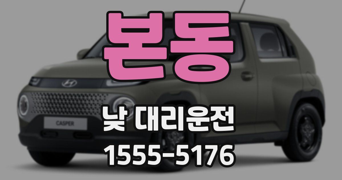 본동 낮 대리운전