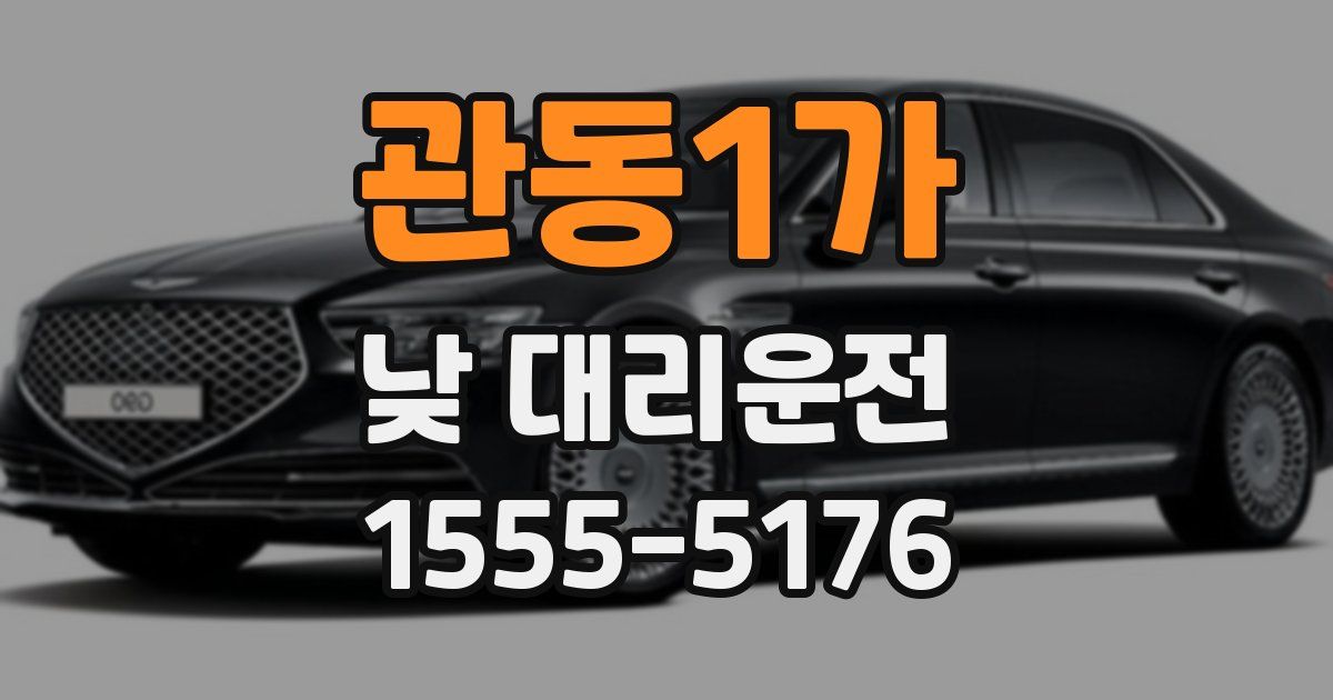 관동1가 낮 대리운전
