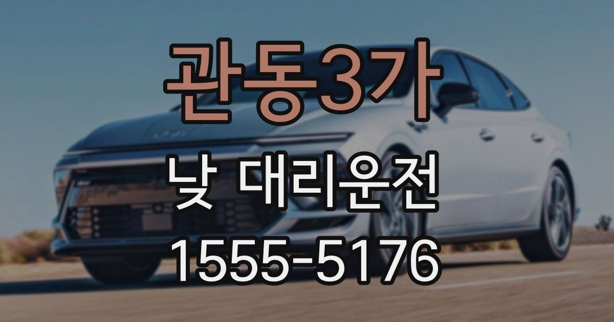 관동3가 낮 대리운전