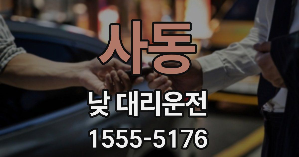 사동 낮 대리운전