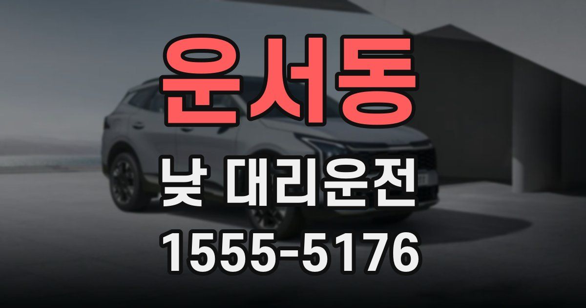 운서동 낮 대리운전