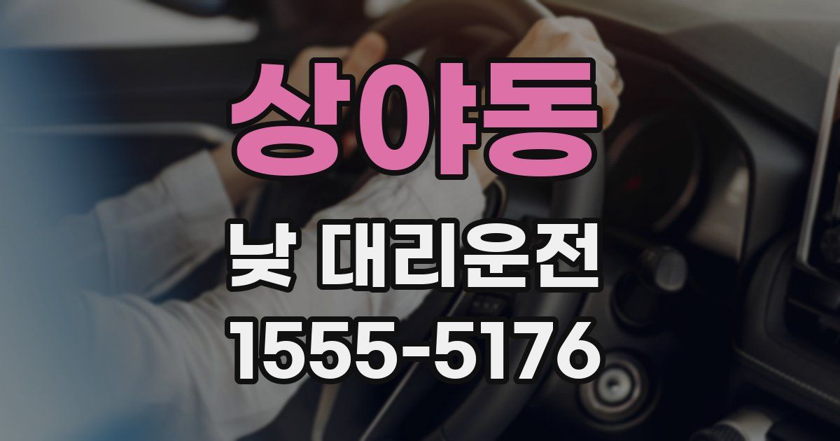 상야동 낮 대리운전