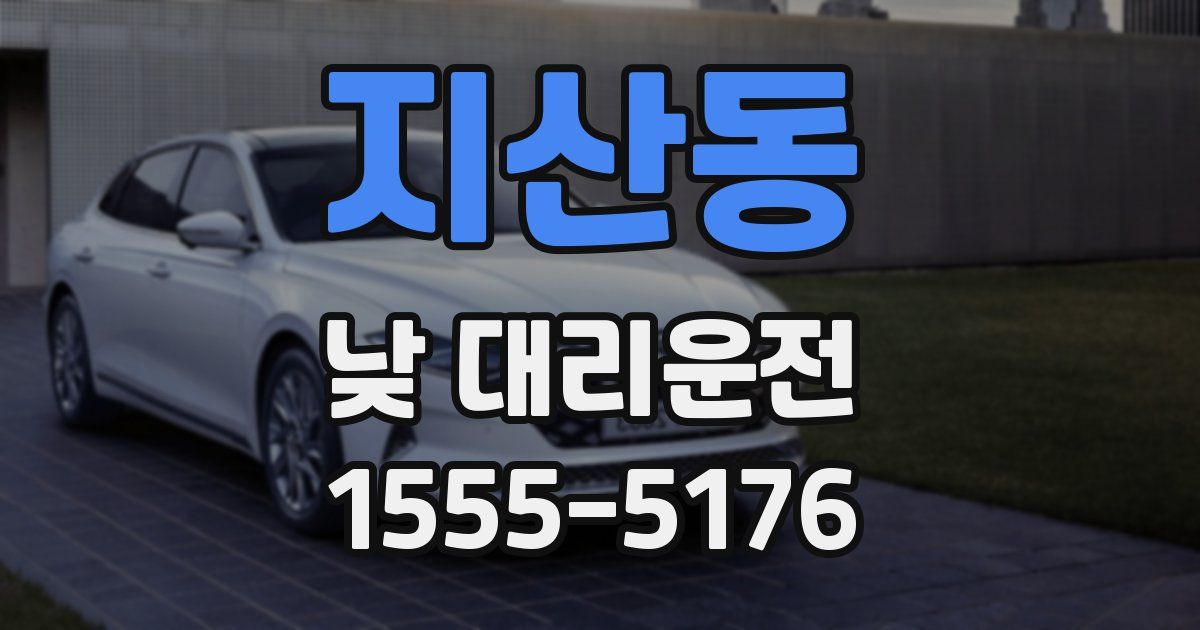 지산동 낮 대리운전