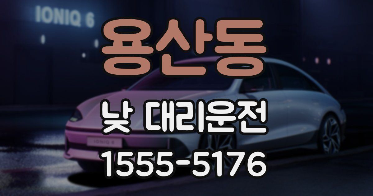 용산동 낮 대리운전