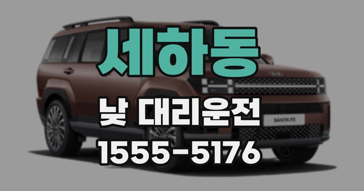 세하동 낮 대리운전