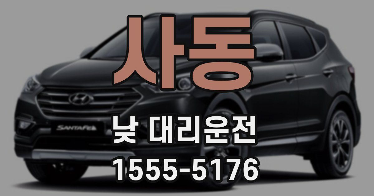 사동 낮 대리운전
