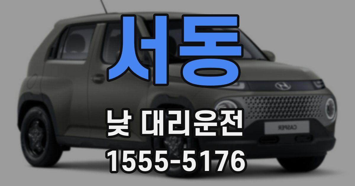 서동 낮 대리운전