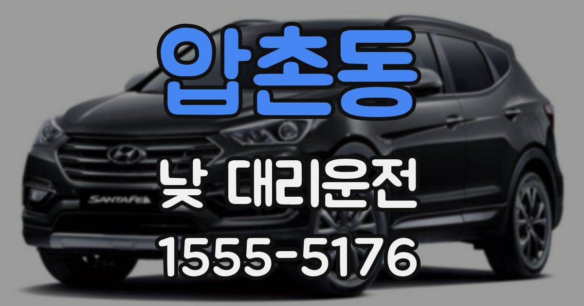 압촌동 낮 대리운전