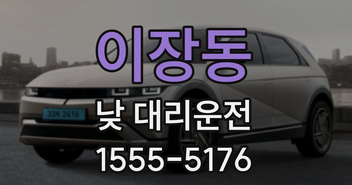 이장동 낮 대리운전
