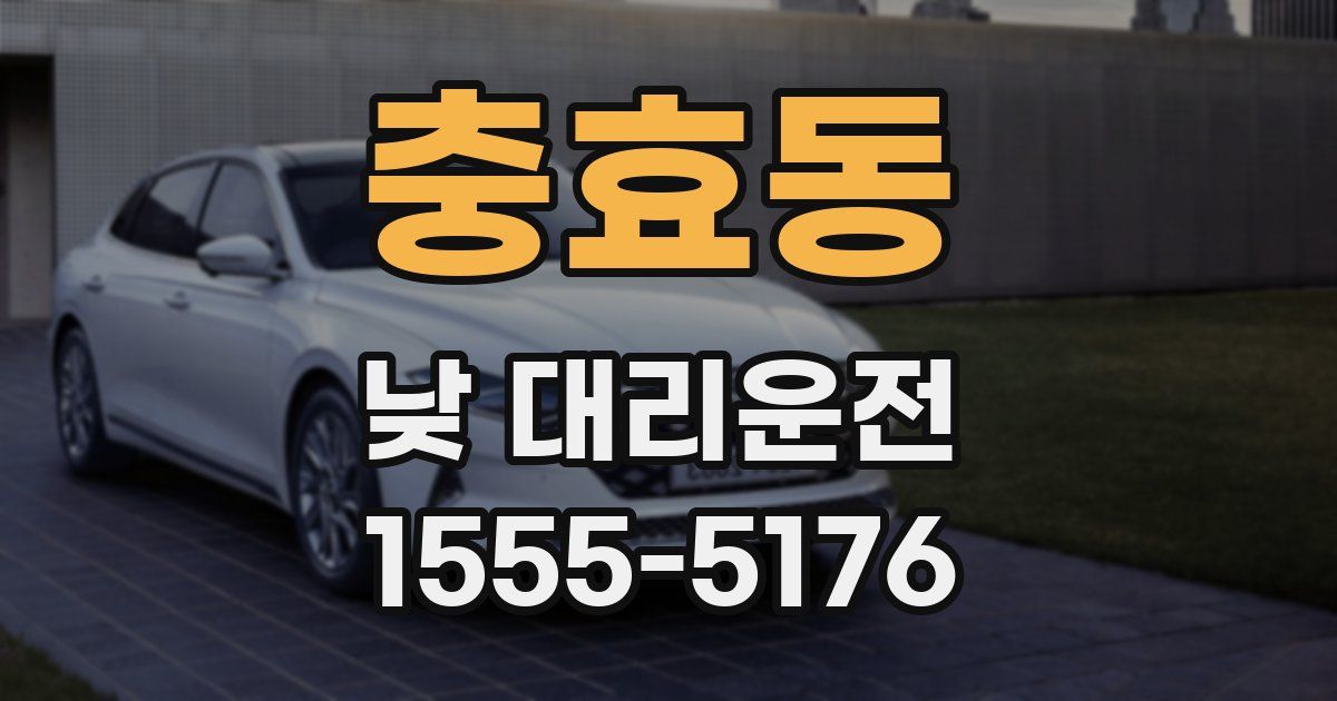 충효동 낮 대리운전