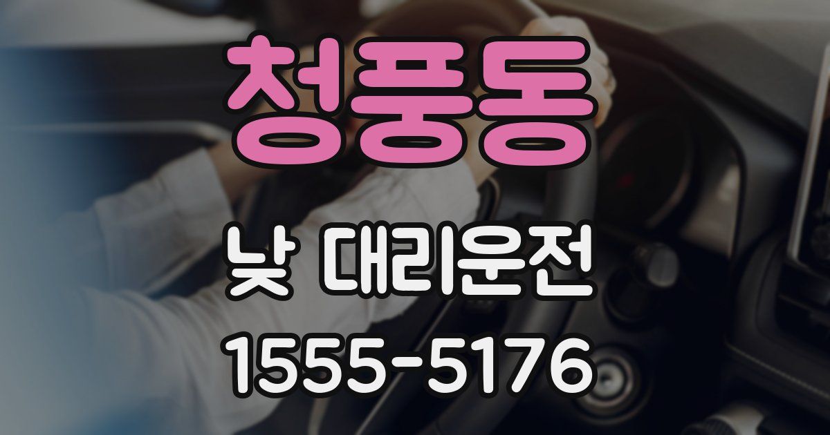 청풍동 낮 대리운전