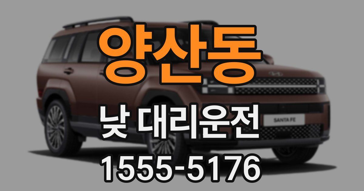 양산동 낮 대리운전
