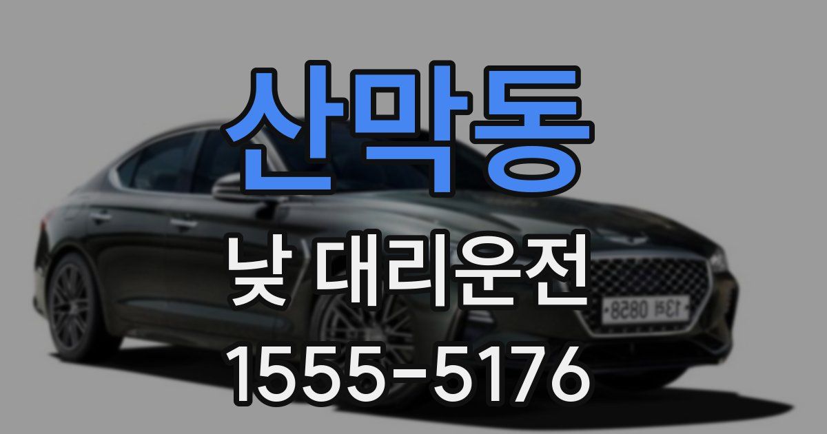 산막동 낮 대리운전