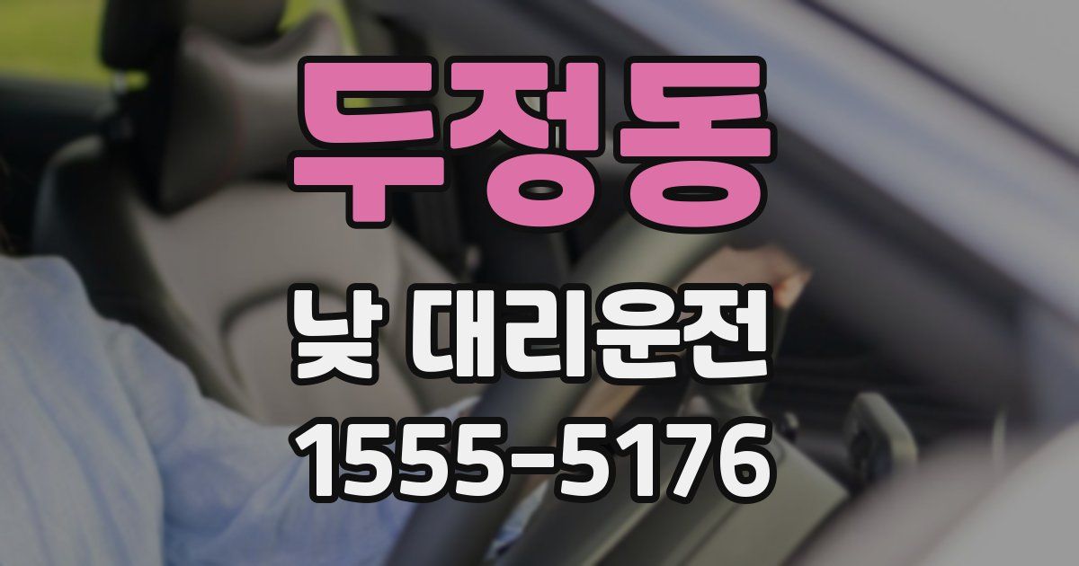 두정동 낮 대리운전