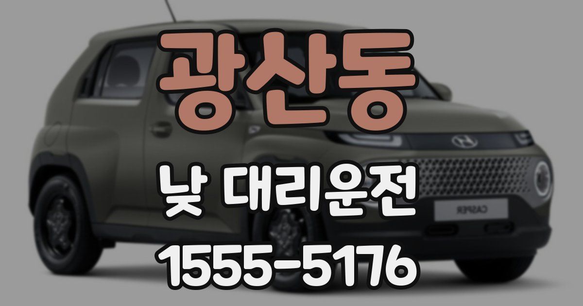 광산동 낮 대리운전