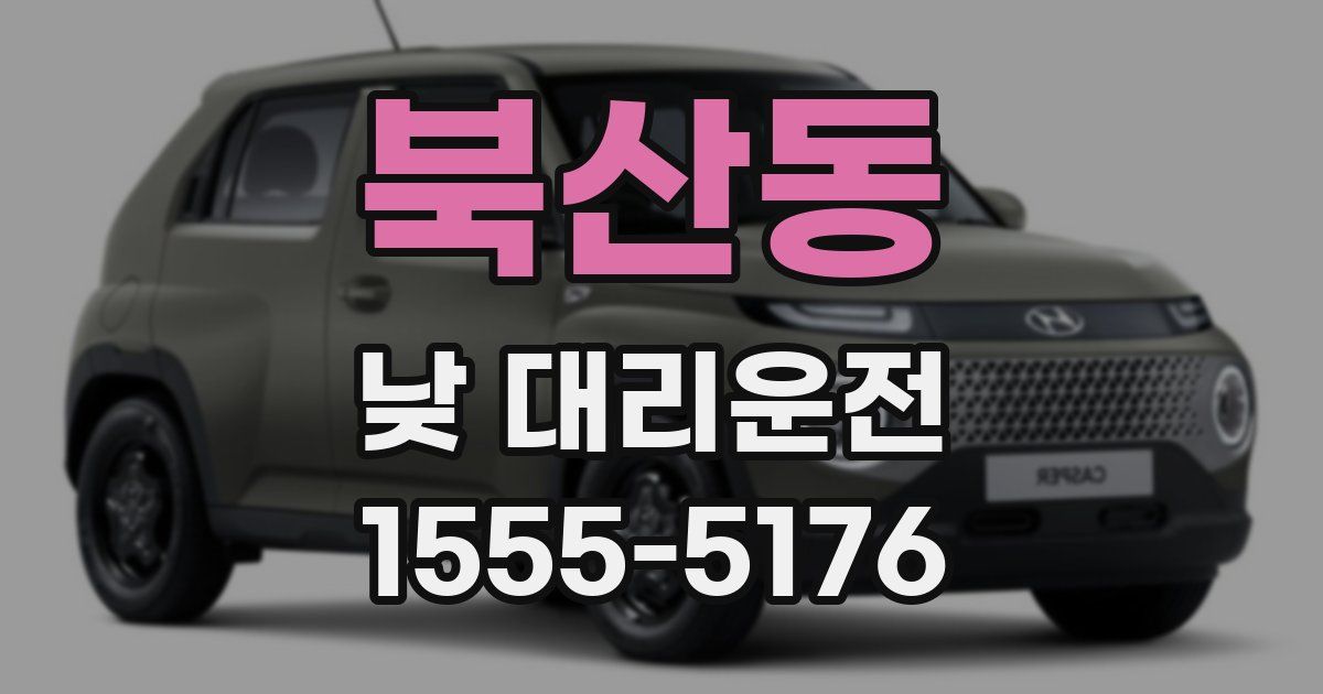 북산동 낮 대리운전