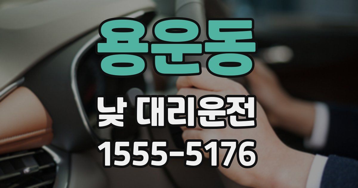 용운동 낮 대리운전