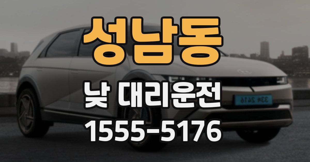 성남동 낮 대리운전