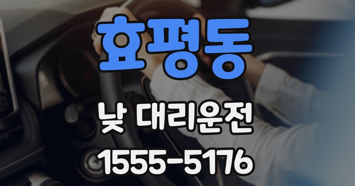 효평동 낮 대리운전