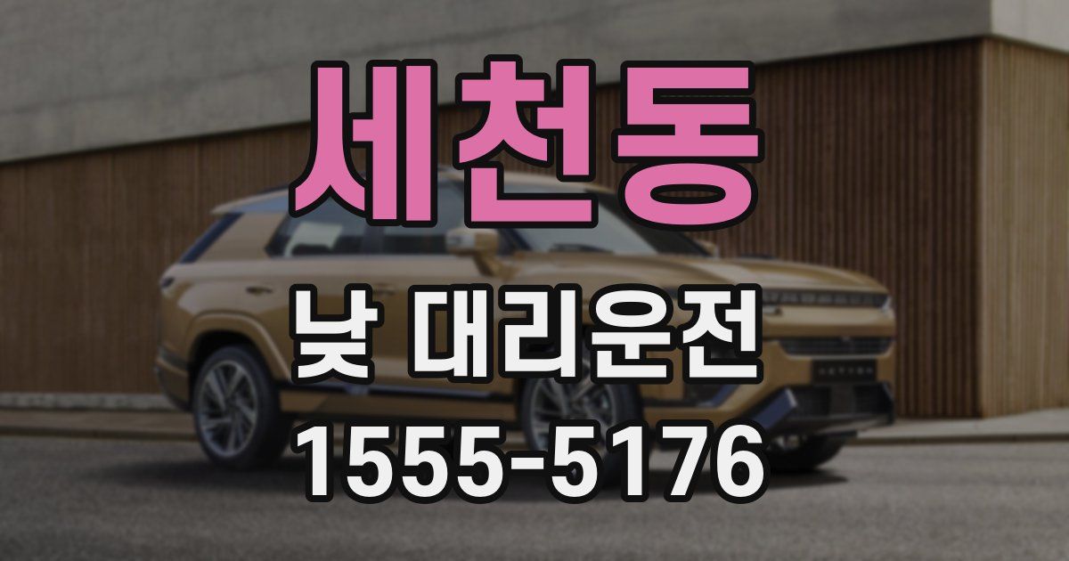 세천동 낮 대리운전
