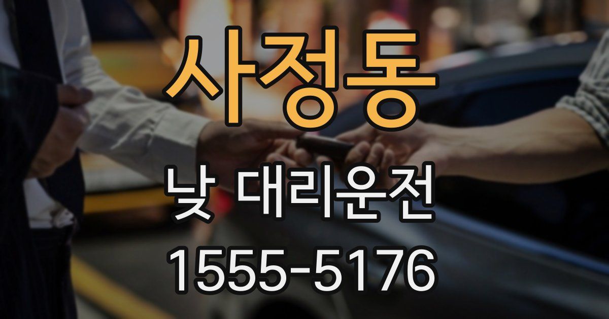 사정동 낮 대리운전